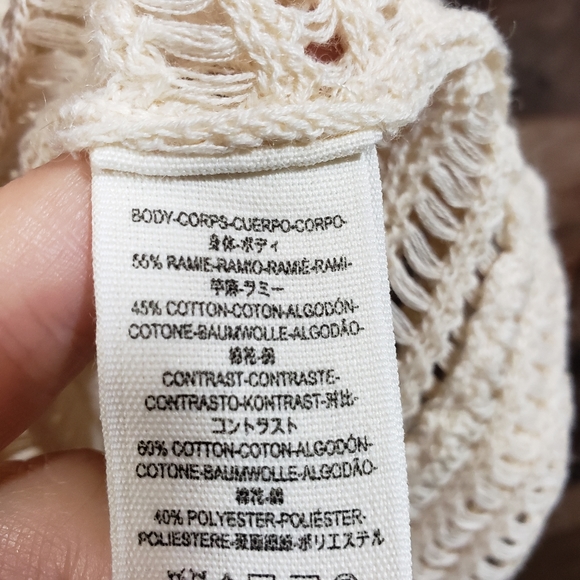 Free People NWT babes only cream open knit sweater - Picture 9 of 12